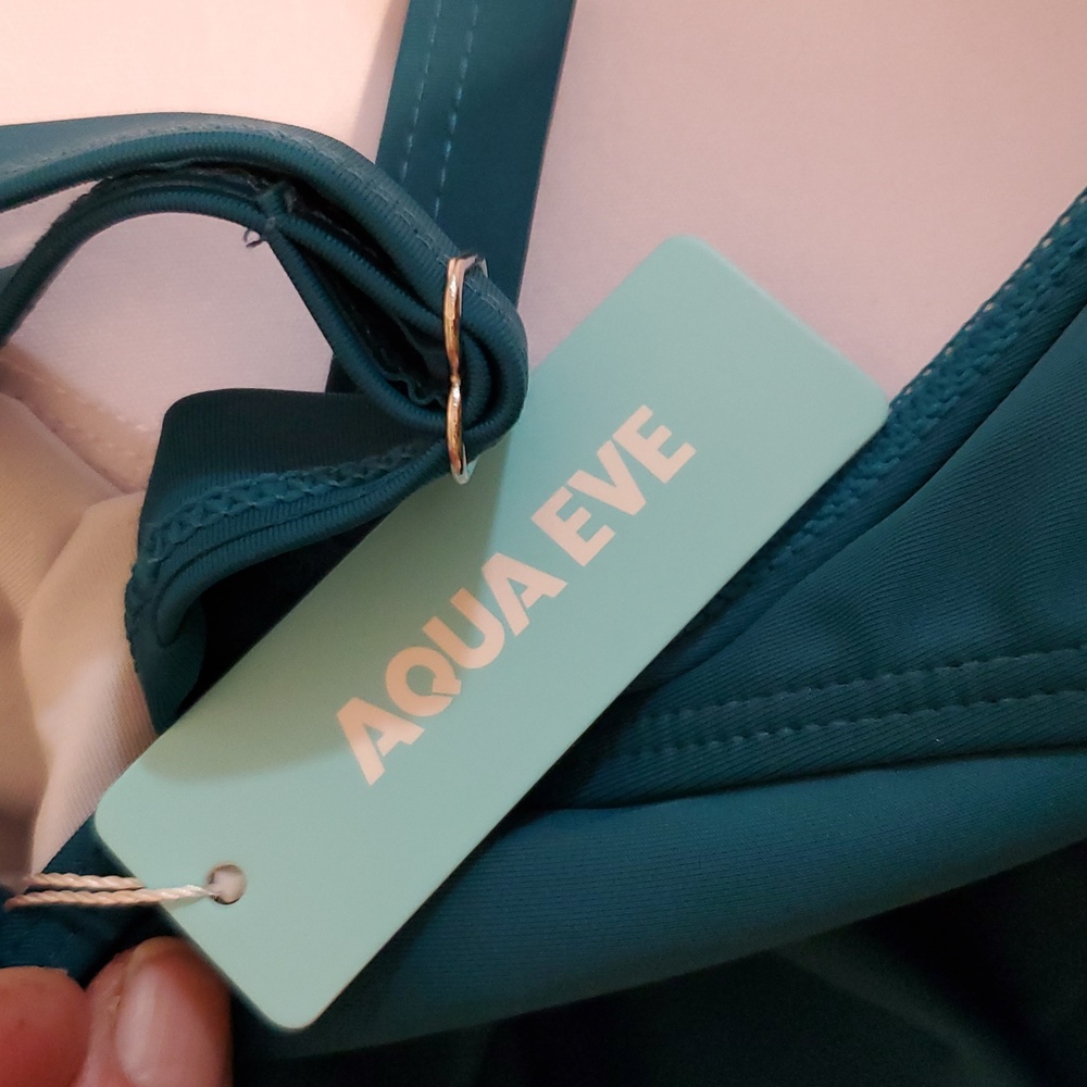 NWT Aqua Eve Green One-Piece Swimsuit w/ Coverup - Picture 8 of 10